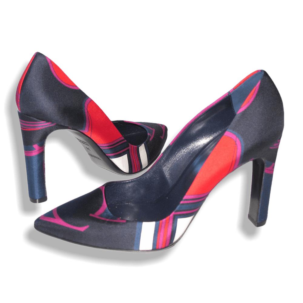 Hermes Print Silk Laura Faubourg Pump Shoes Sz38, NIB! - poupishop