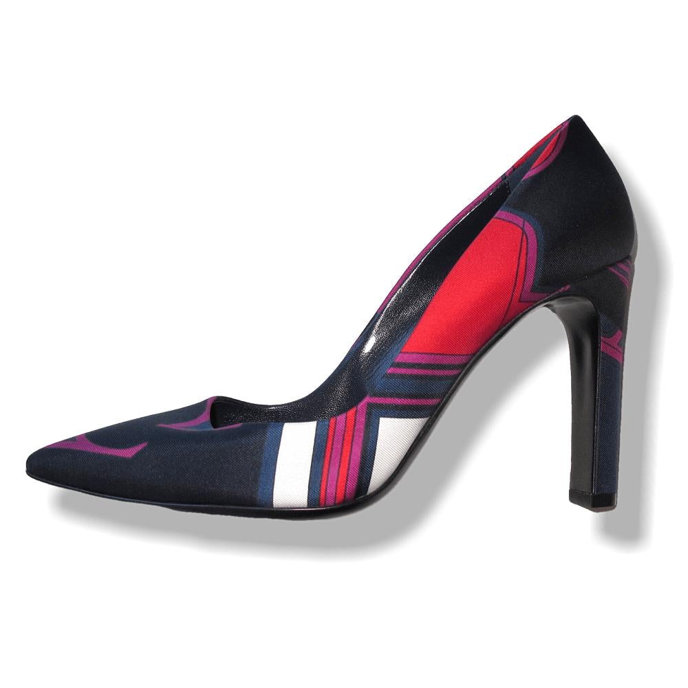 Hermes Print Silk Laura Faubourg Pump Shoes Sz38, NIB! - poupishop
