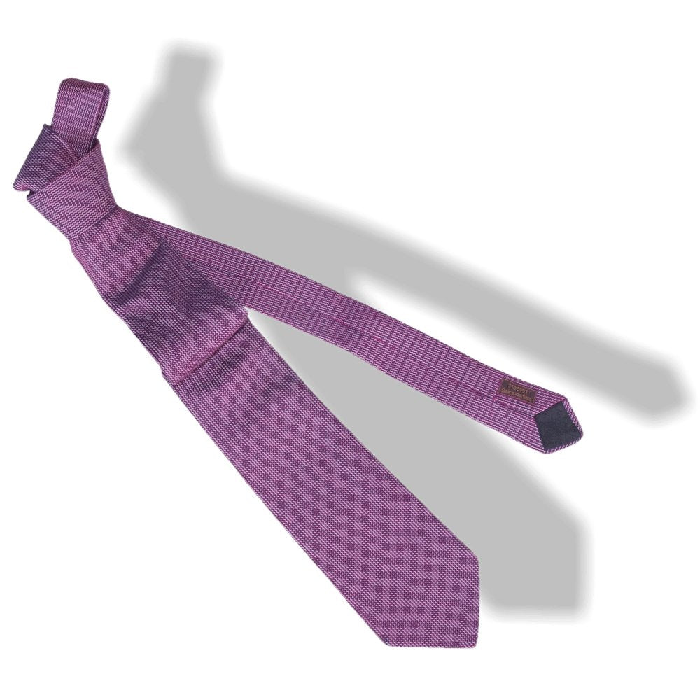 Hermes Purple Metallic Effect Thick Silk Tie New! - poupishop