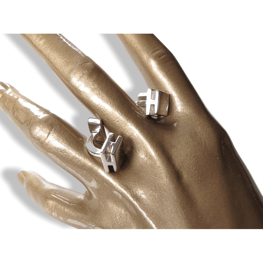 Hermes Rare AG 925 Sterling Silver Cuffflinks, New! - poupishop