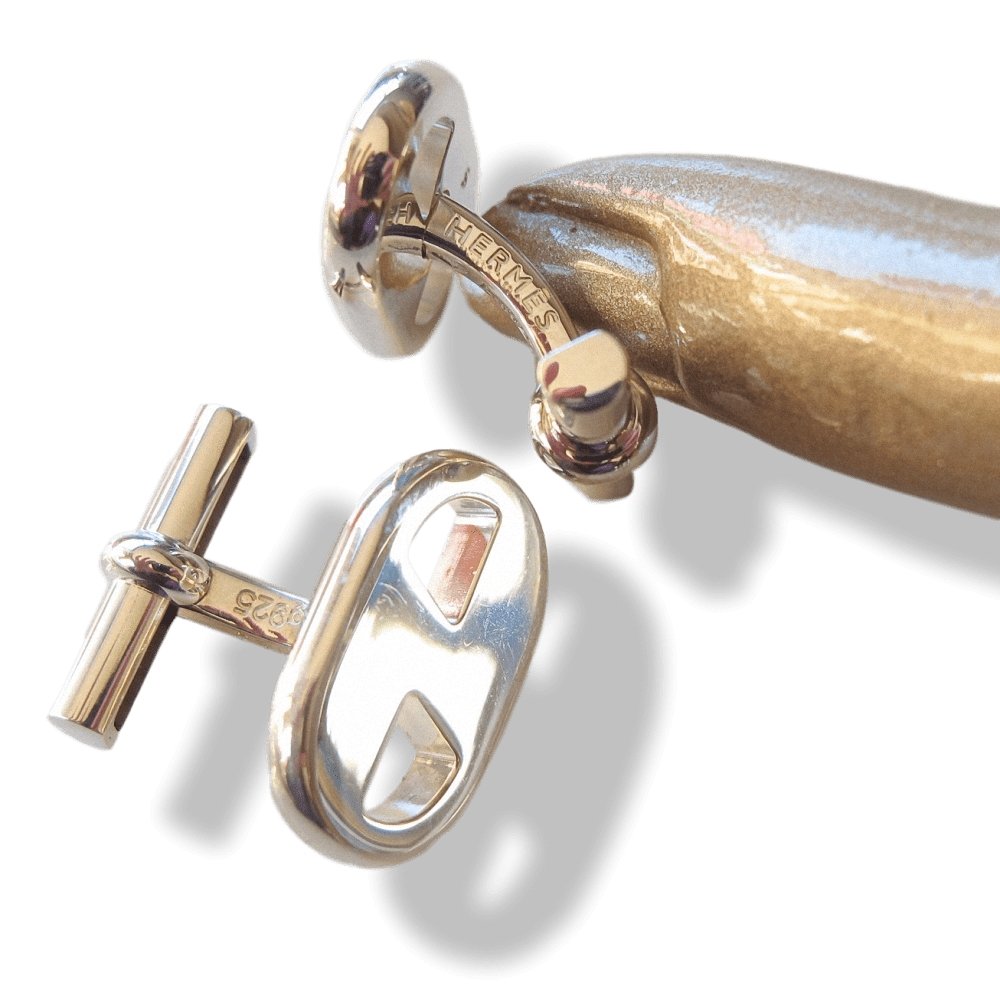 Hermes Rare Sterling Silver Cuffflinks, New! - poupishop