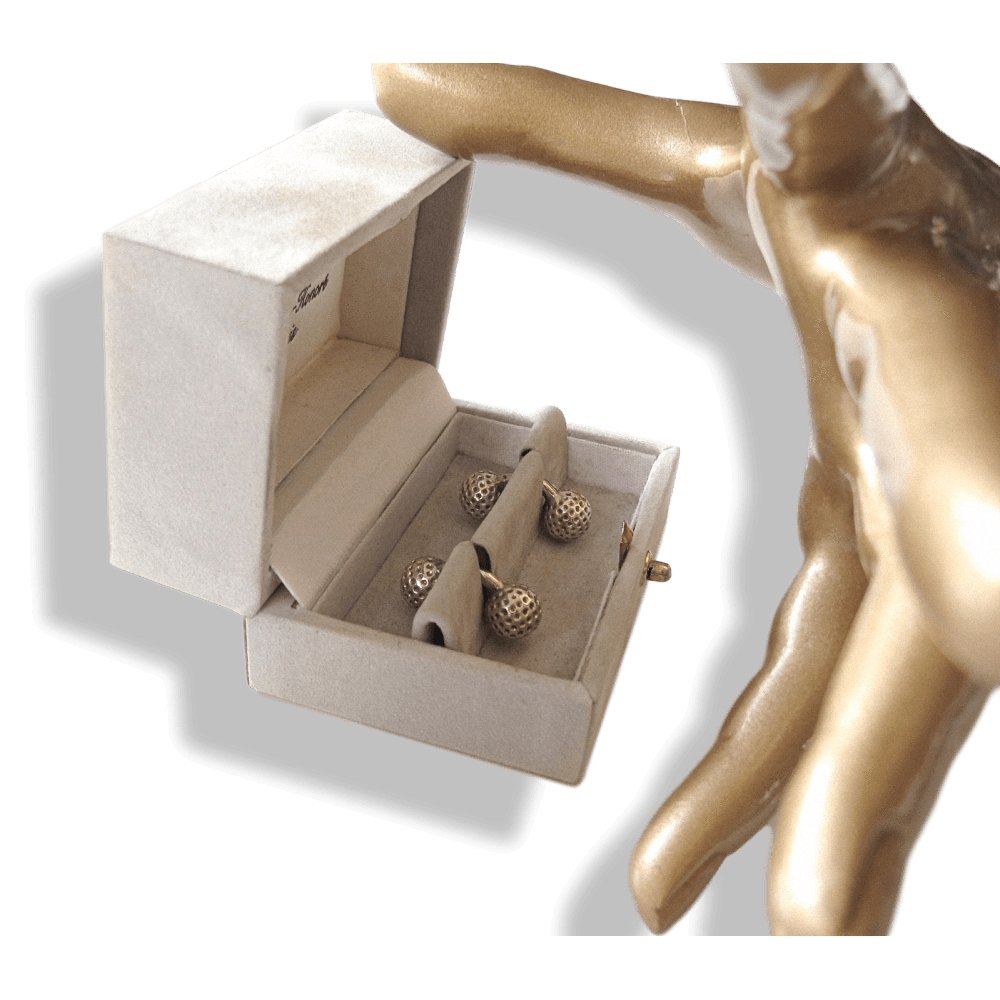 Hermes Rare Vintage Sterling Silver AG925 GOLF Cuffflinks, Box! - poupishop