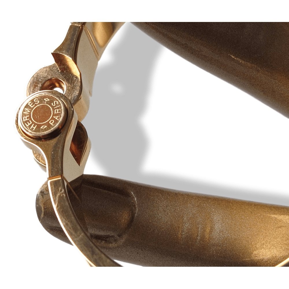 Hermes Red Grained Leather Charniere Cuir Narrow Hinged Bangle Bracelet Sz S, New! - poupishop