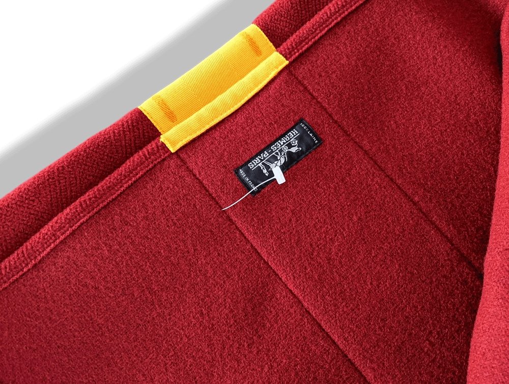Hermes Red H/Orange 100% Wool - Laine HORSE BLANKET PLAID SELLIER 180 x 145 cm, BNIB! - poupishop