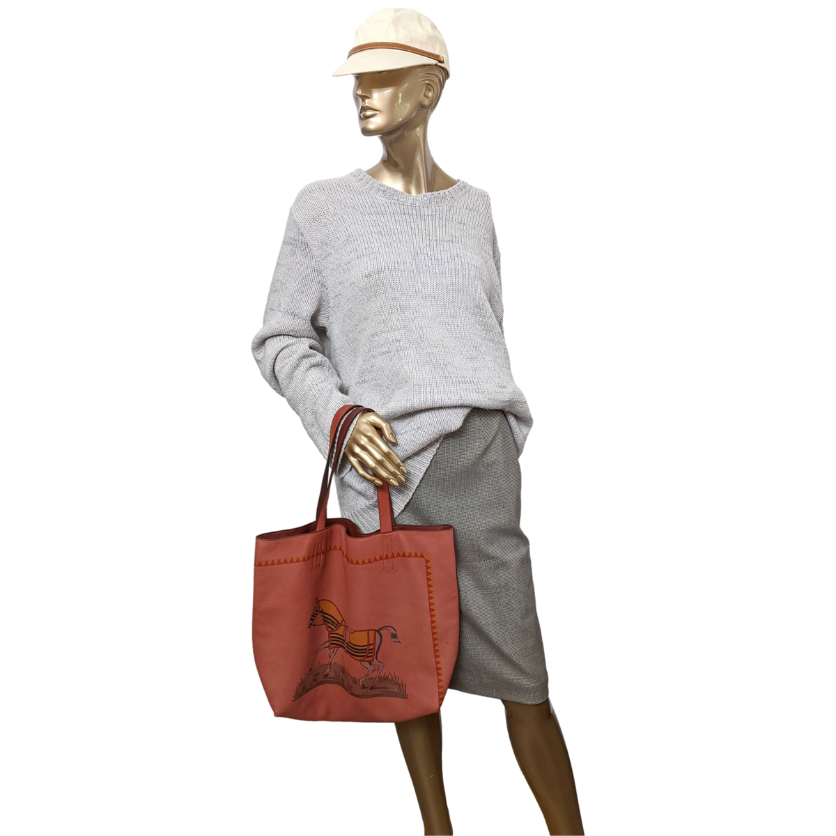 Hermes Sikkim Rouge Veau Bicolore "Sac Cabas Double Sens" Bag 36 cm