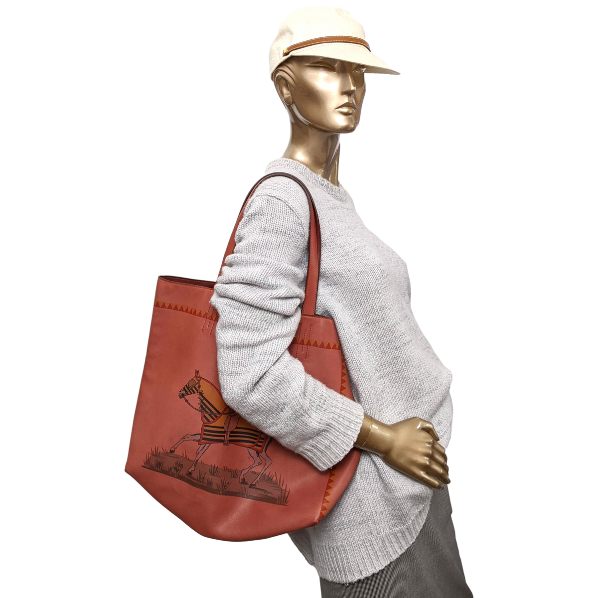 Hermes Sikkim Rouge Veau Bicolore "Sac Cabas Double Sens" Bag 36 cm