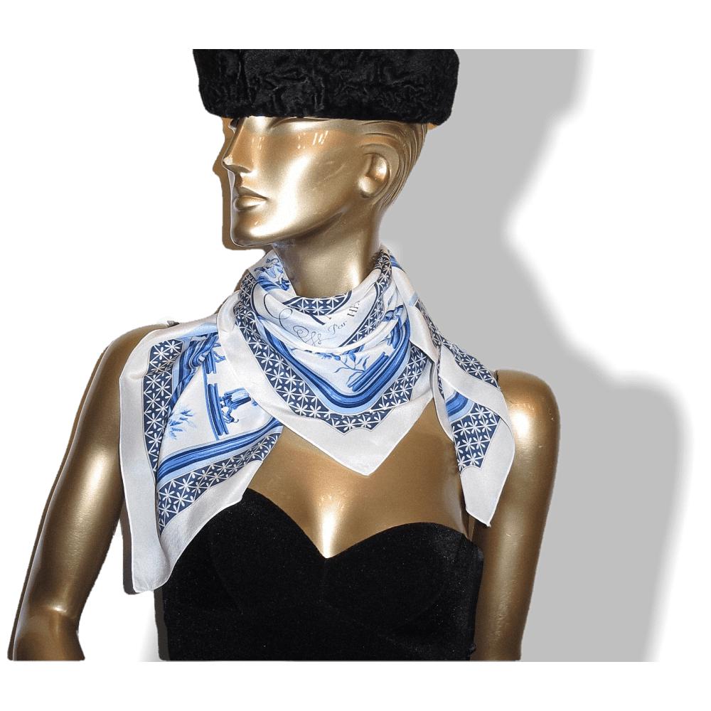 Hermes Reissue Jeu du Pair Impair Silk Georgette (crepe) with Machine-Stiched Hem Carre 80 cm, Rare! - poupishop