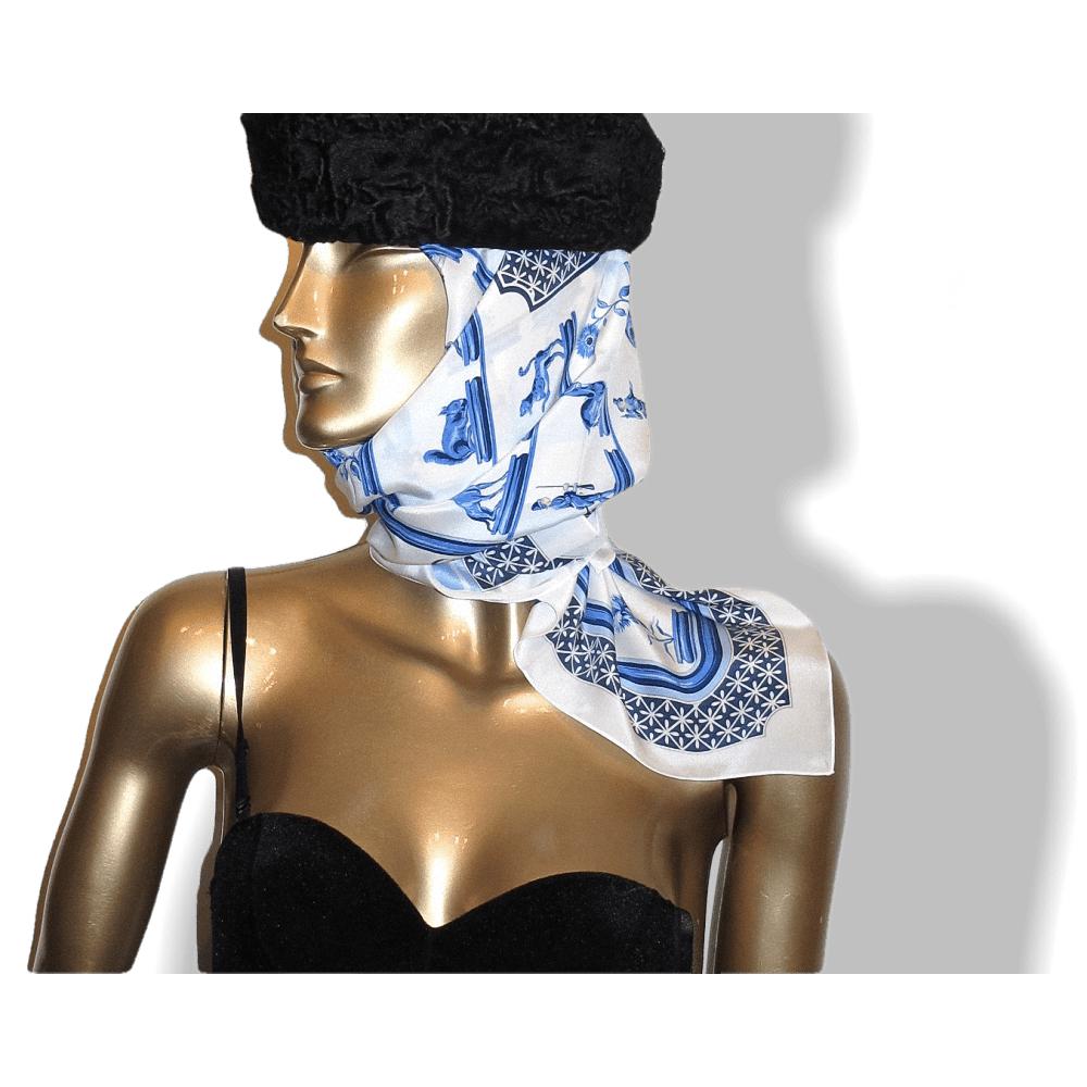 Hermes Reissue Jeu du Pair Impair Silk Georgette (crepe) with Machine-Stiched Hem Carre 80 cm, Rare! - poupishop