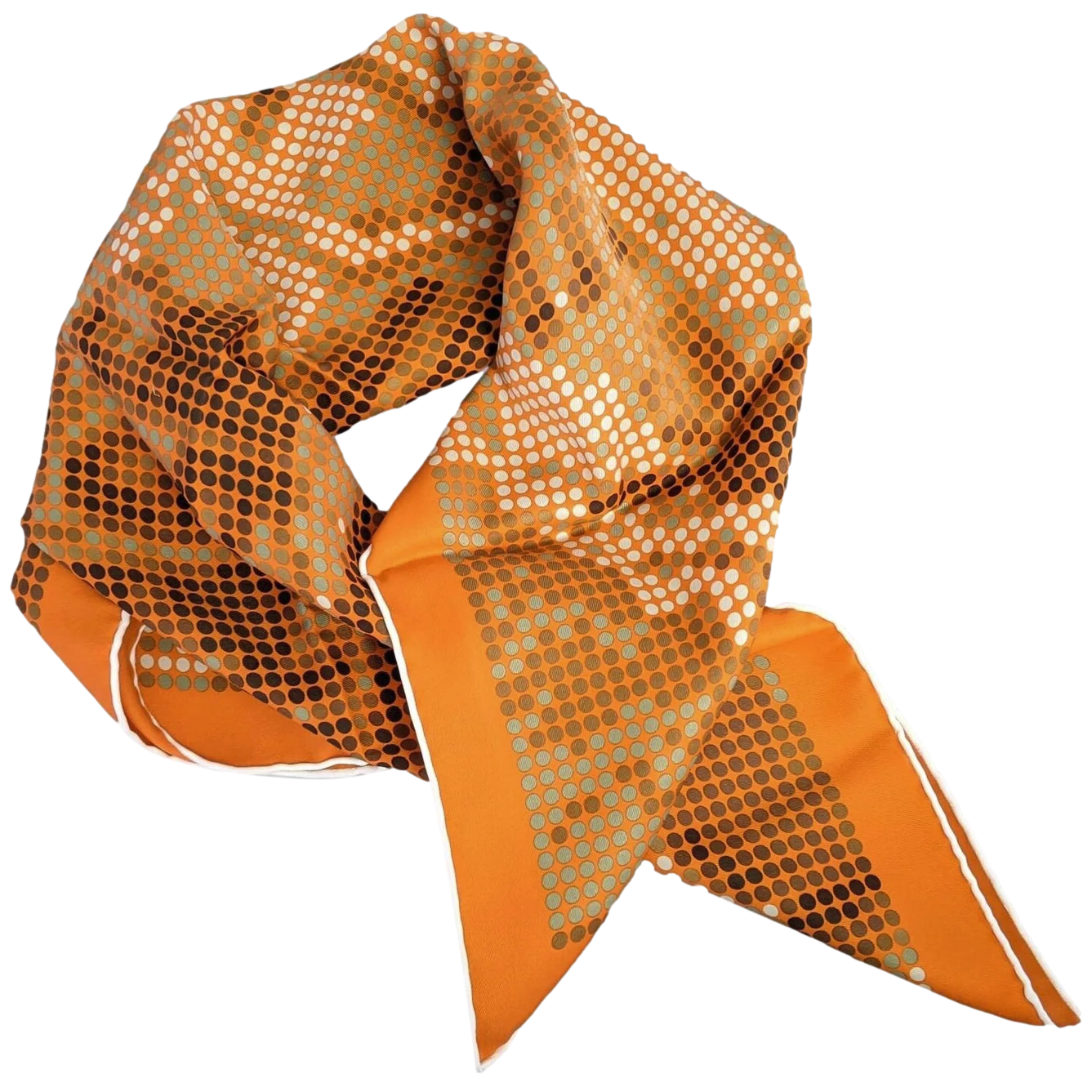 Hermes 2010 Orange RENDEZ-VOUS AU 24 Vintage Silk 70 cm