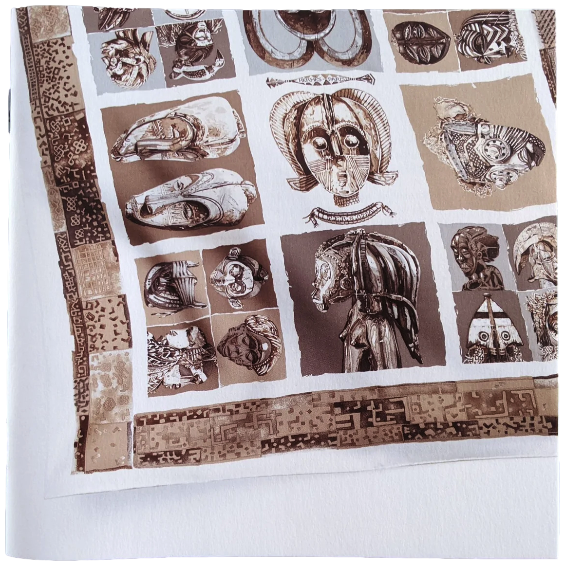 Produits Hermes Rare Special Issue "Republique Gabonaise - Persona" by Loic Dubigeon Twill 90cm