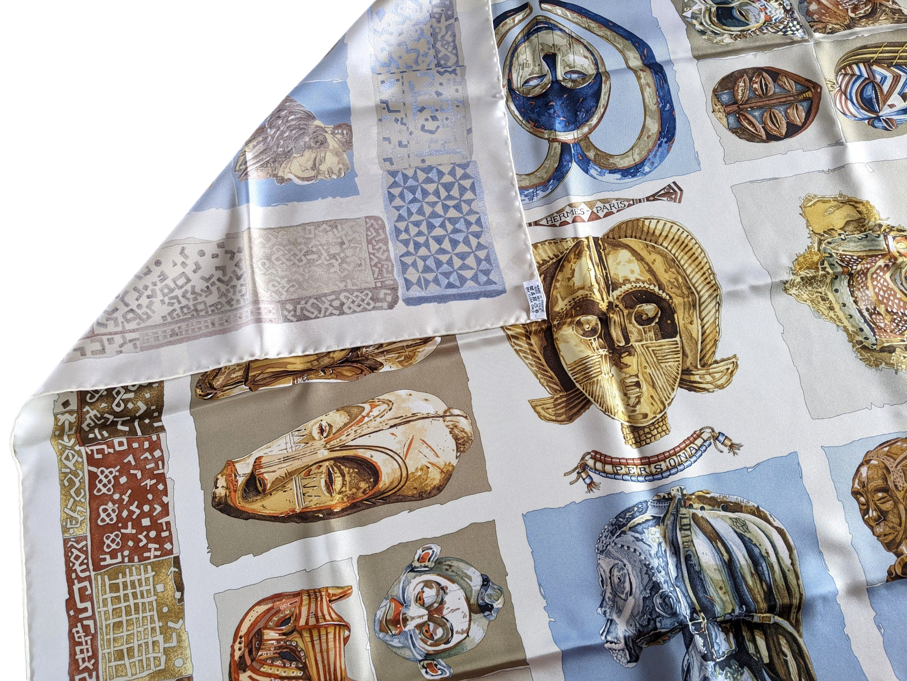 Produits Hermes Rare Special Issue "Republique Gabonaise - Persona" by Loic Dubigeon Twill 90cm