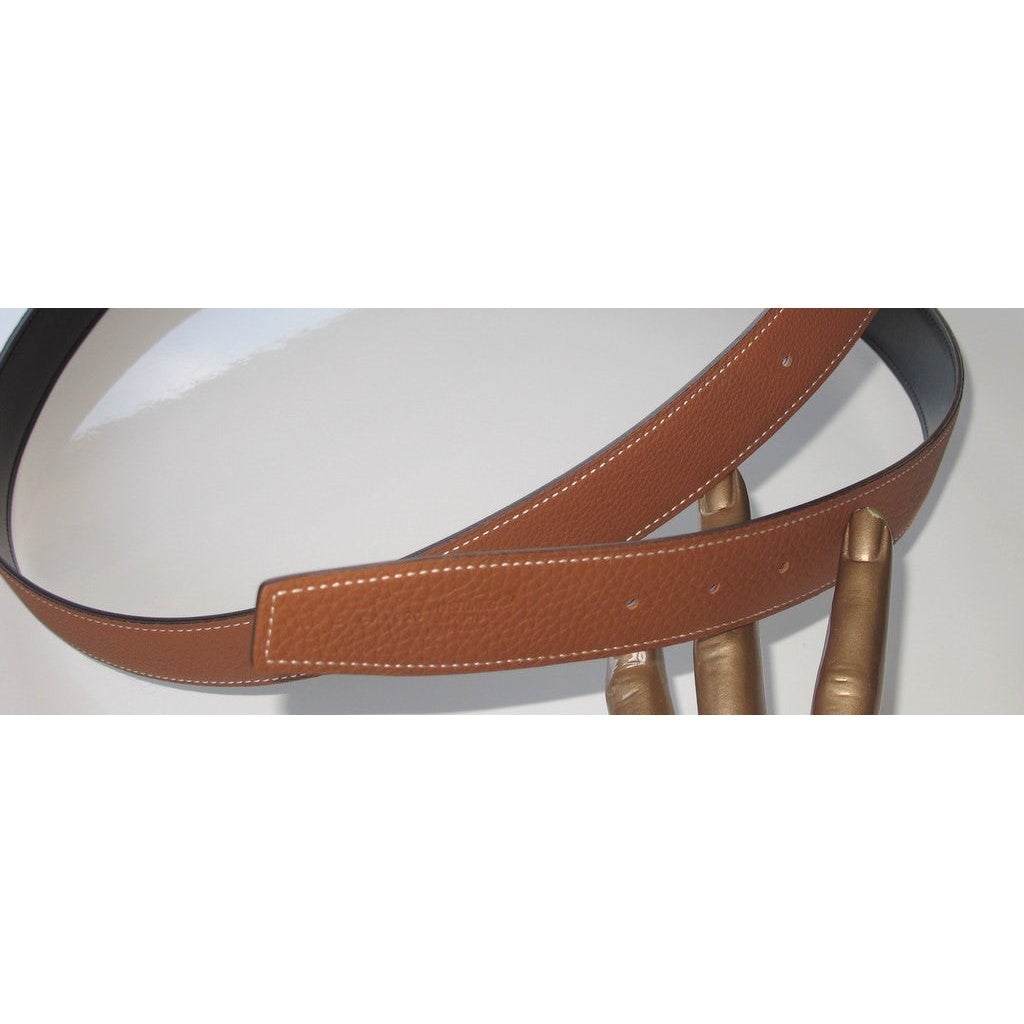 Hermes Reversible Black Box/Brown Togo Belt Strap 32mm Sz 105, New! - poupishop
