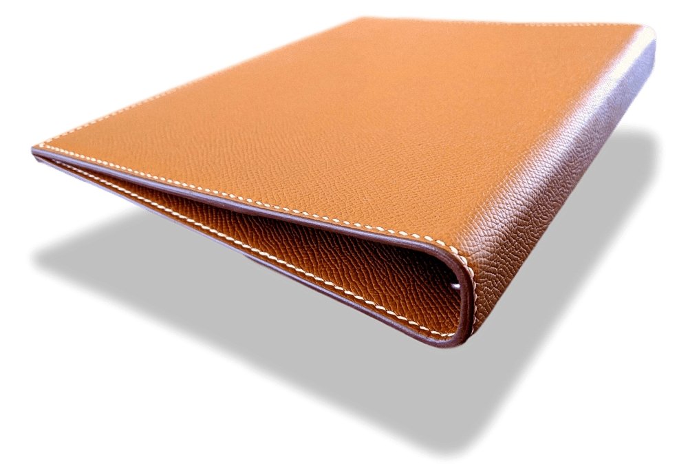 Hermes Rigid Gold Epsom Leather Desk AGENDA COVER M, BNEW! - poupishop
