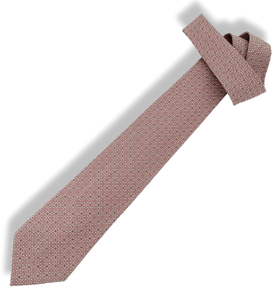 Hermes Rose Blanc Acier POINT D'H Twill Silk Tie 9CM, NWT in Pochette! - poupishop