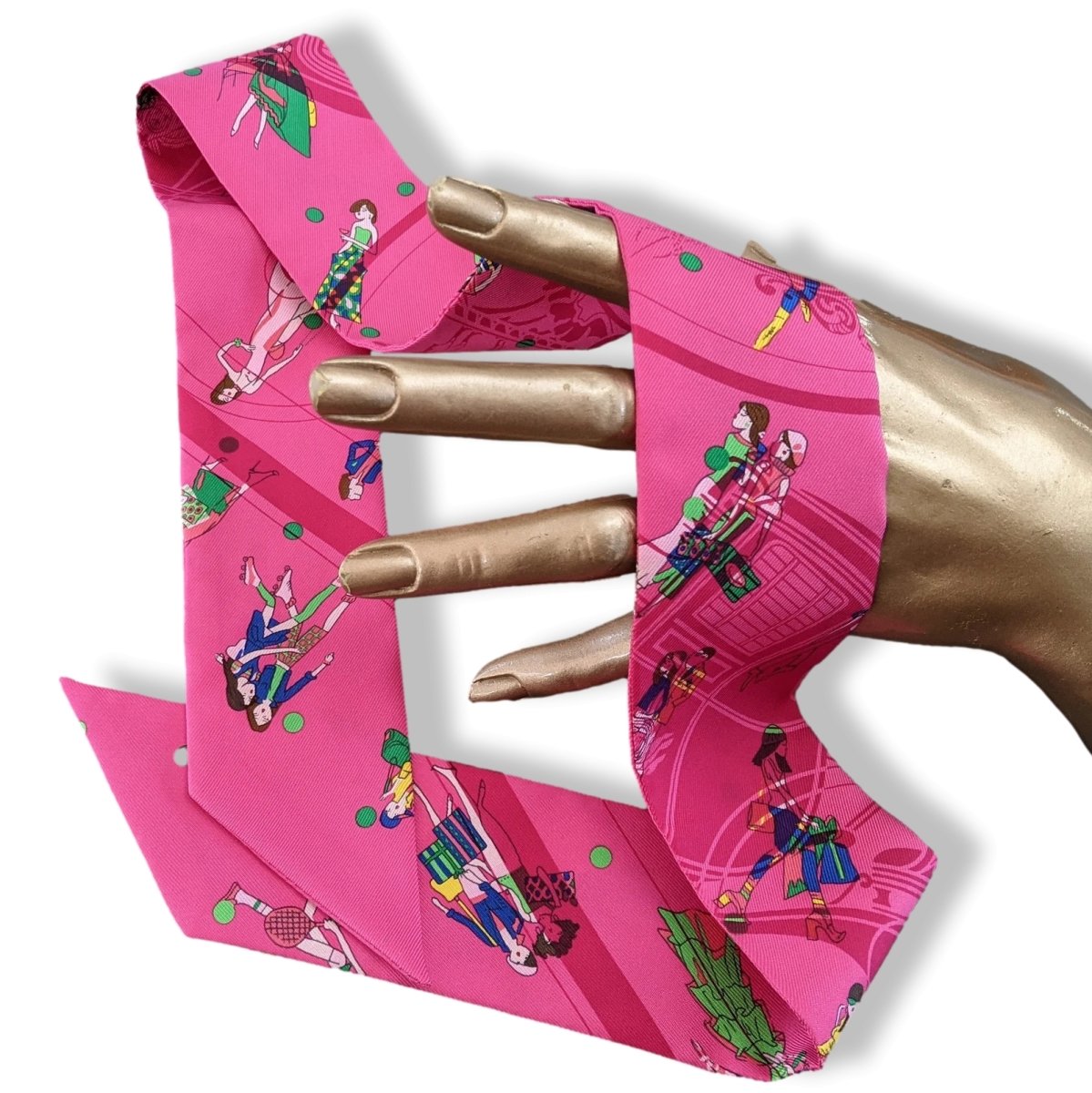 Hermes Rose Indien/Vert/Bleu EX LIBRIS - LES PARISIENNES Twilly, BNWTIB! - poupishop