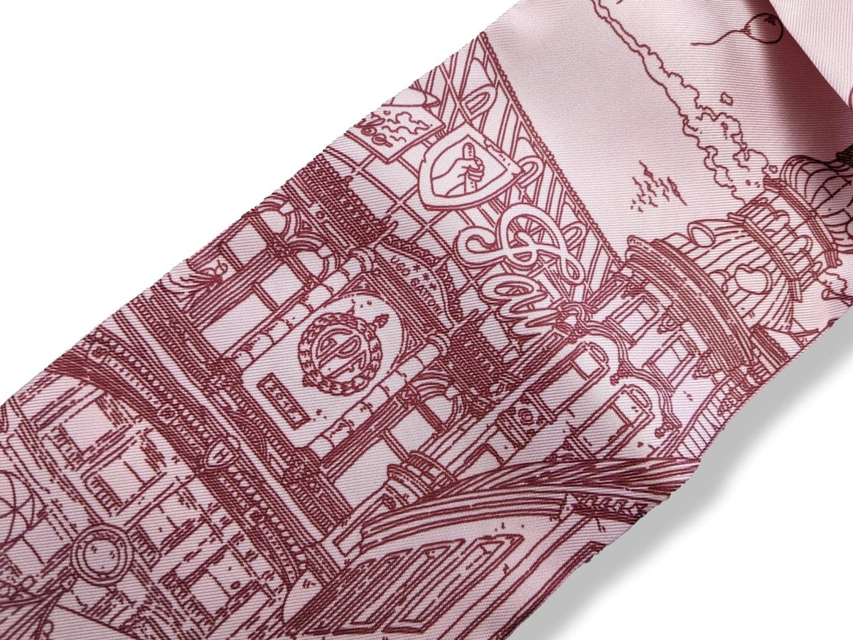 Hermes Rose Le Grand Prix du Faubourg by Ugo Gattoni Maxi Twilly Slim, BNWT! - poupishop