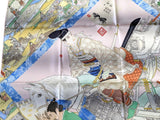 Hermes Rose Pale/Jaune/Vert LES ARTISANS D'HERMES by Akira Yamaguchi Twill 90cm, BNIB! - poupishop