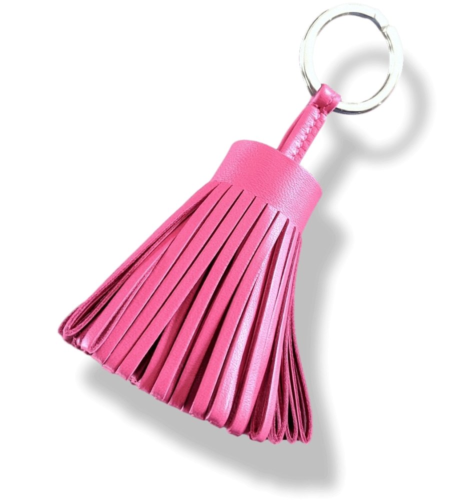 Hermes Rose Shoking Milo Lambskin PORTE-CLES CARMEN Key Ring Bag Charm, BNWTIB! - poupishop
