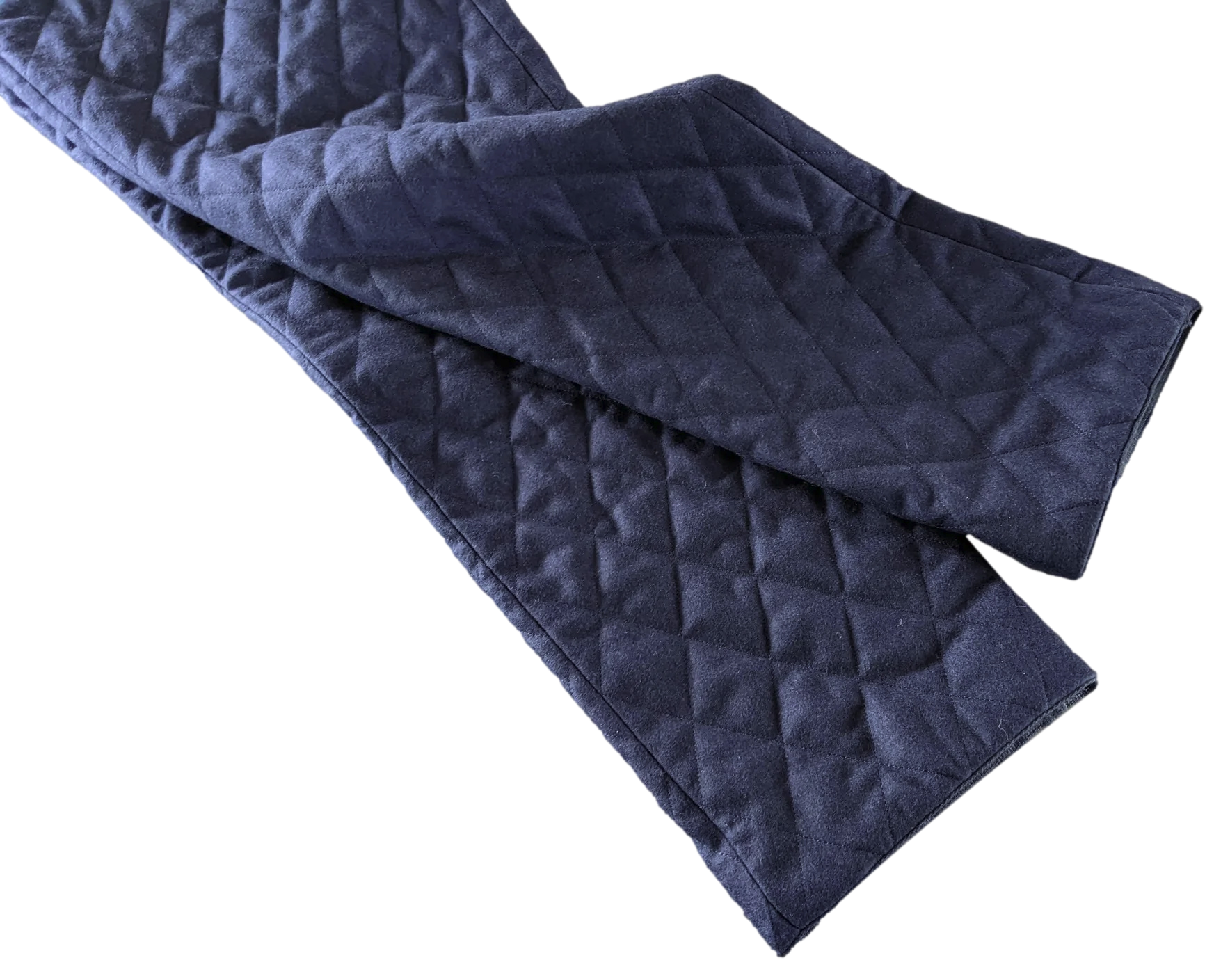 Produits Hermes Bleu Pilote "Saint Germain" Pantalon Laine Matelasse Quilted Wool Men's Pants Sz44