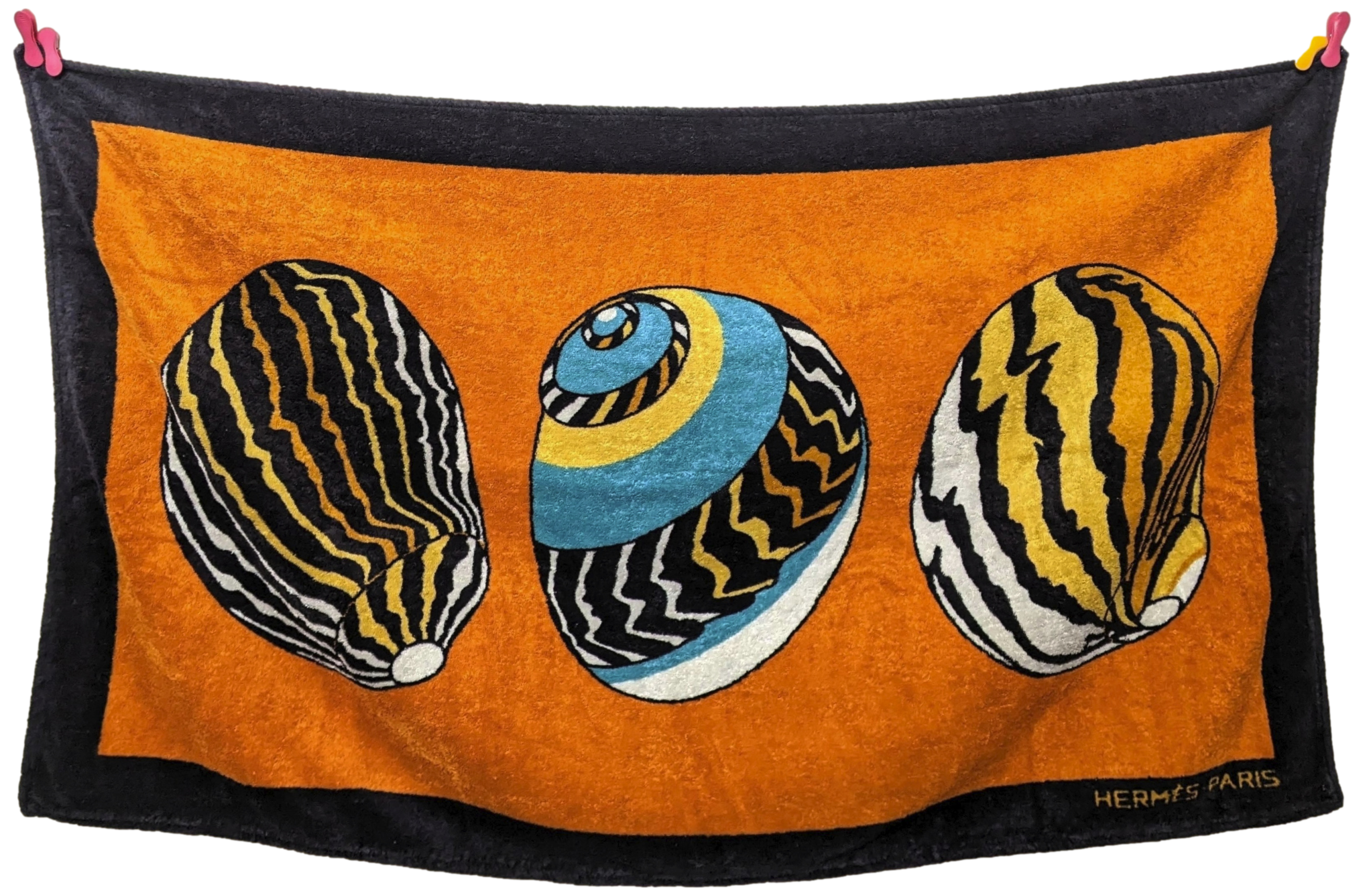 Hermes Vintage Cotton Terry "Seashells" Beach Towel 90 x 150 cm