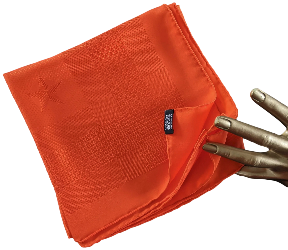 Hermes 2012 Orange Poppy "Sellier" Monochrome Jacquard Silk 90cm