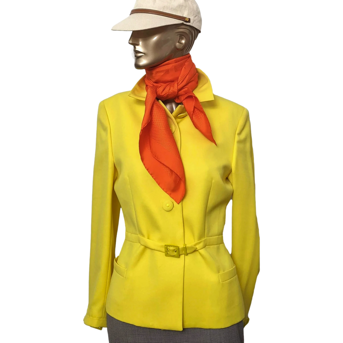 Hermes 2012 Orange Poppy "Sellier" Monochrome Jacquard Silk 90cm