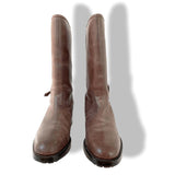 Hermes [SH08] Brown Distressed Leather Men Boots Lined with Shearling Sheep Sz 44, New with Dustbags in Box! - poupishop