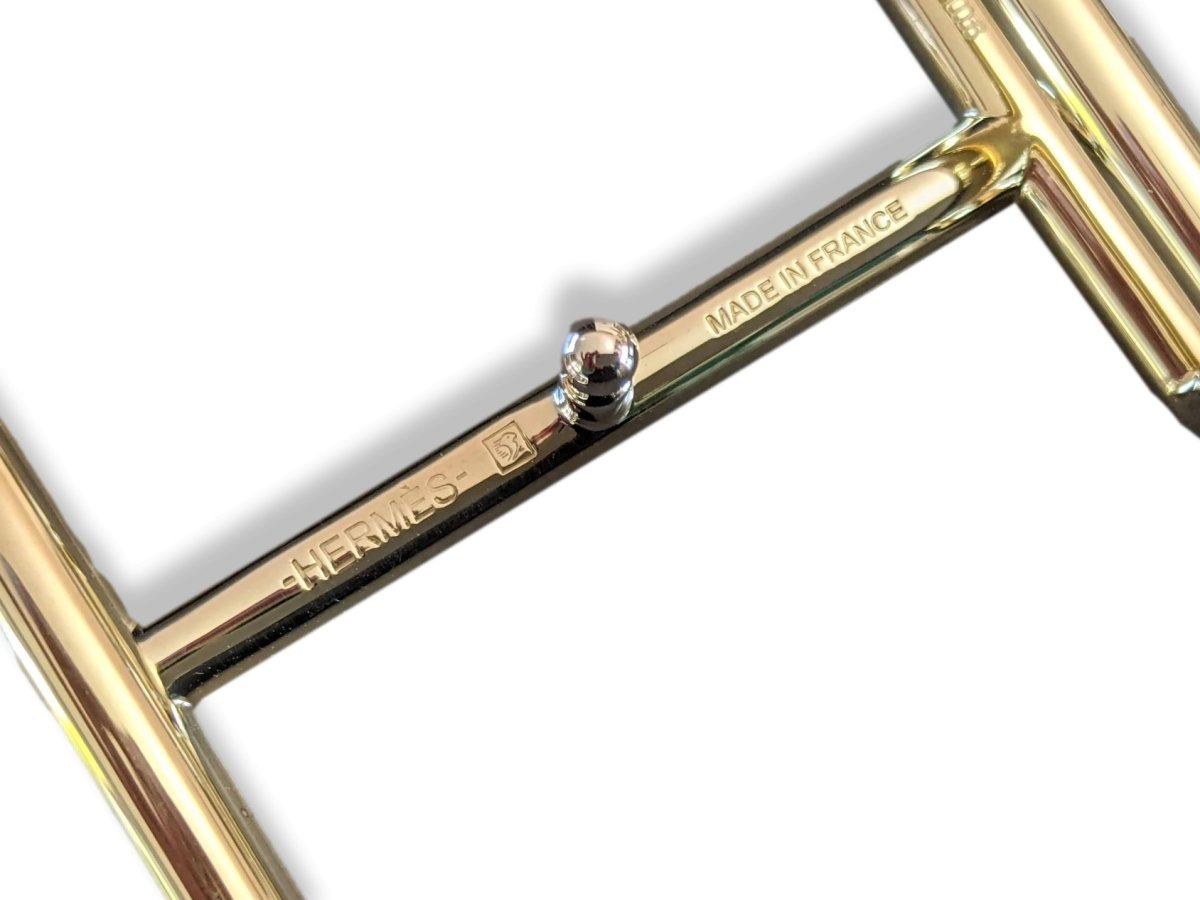 Hermes Shiny Light Gold IDEM Buckle H 32mm Numbered, New! - poupishop