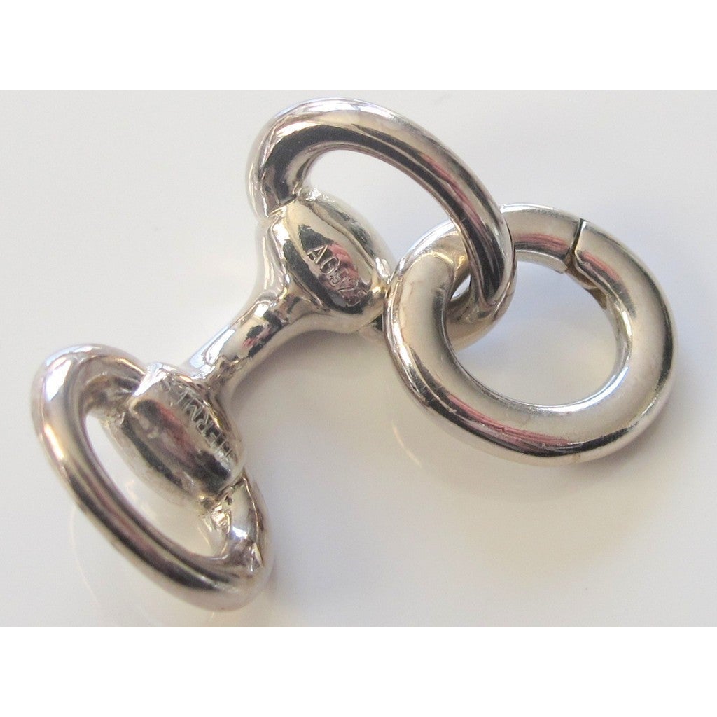 Hermes Shiny Sterling Silver 925 Mors Charm Necklace, NIB! - poupishop