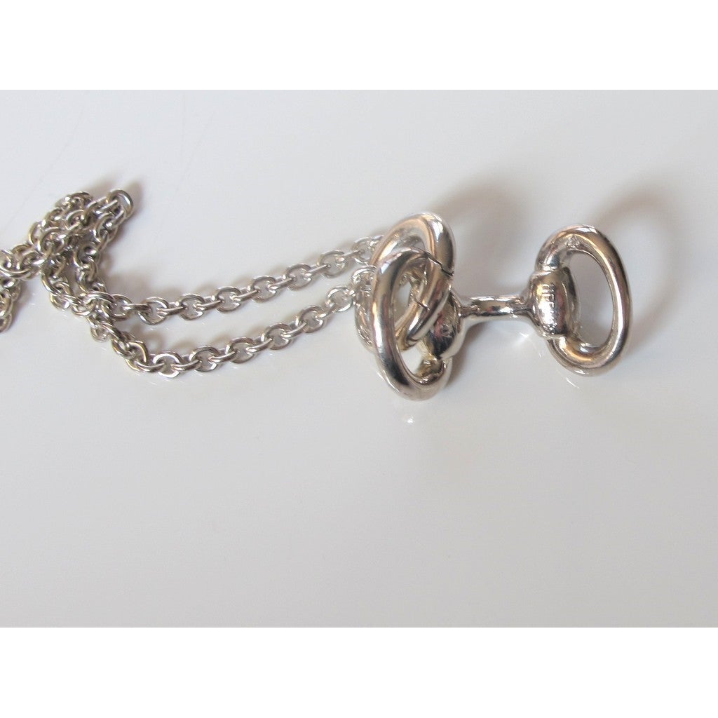 Hermes Shiny Sterling Silver 925 Mors Charm Necklace, NIB! - poupishop