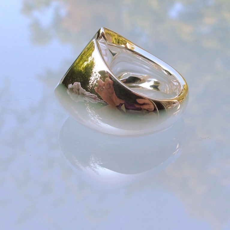 Hermes Shiny Sterling Silver 925 Rodeo Ring GM with Tiny Flaw - poupishop