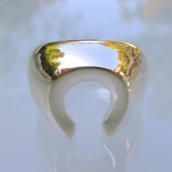 Hermes Shiny Sterling Silver 925 Rodeo Ring GM with Tiny Flaw - poupishop