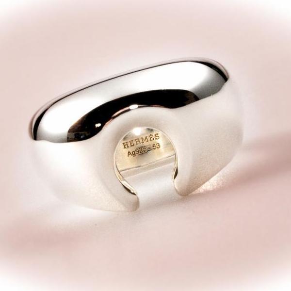 Hermes Shiny Sterling Silver 925 Rodeo Ring PM, New! - poupishop