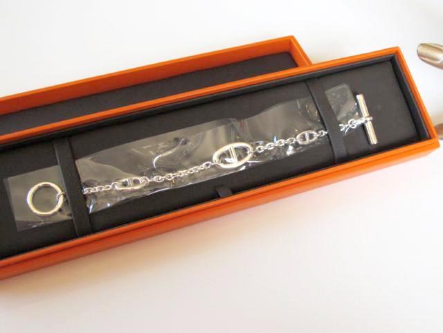 Hermes Shiny Sterling Silver Farandole Unisex Bracelet LG, NIB! - poupishop
