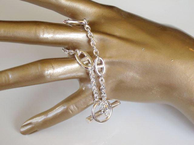 Hermes Shiny Sterling Silver Farandole Unisex Bracelet LG, NIB! - poupishop