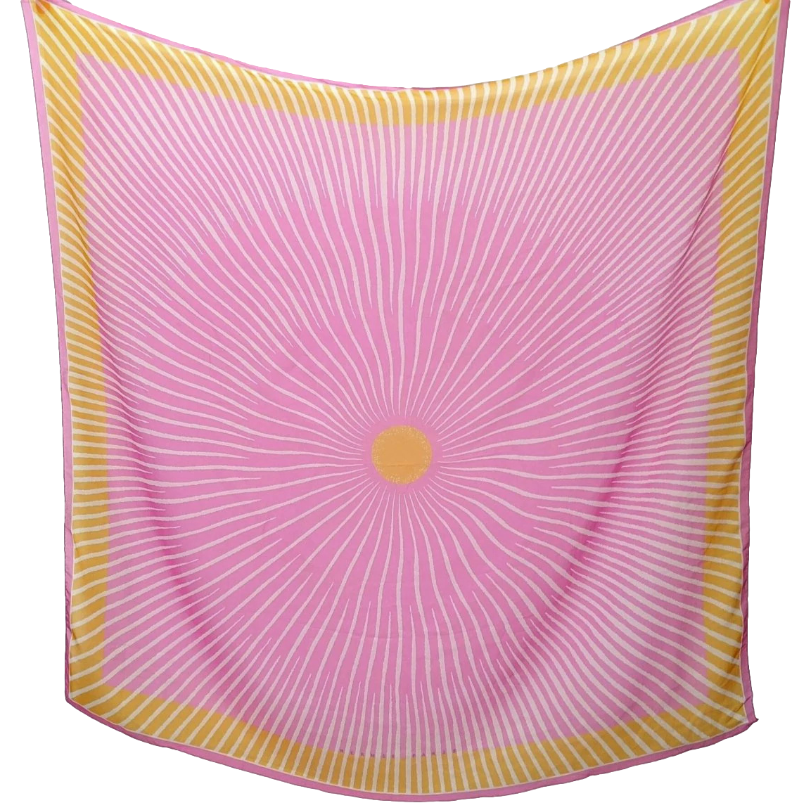 Hermes 2003 Fuchsia/Orange/Blanc Soleil by Fred Rawyler Mousseline 140 cm