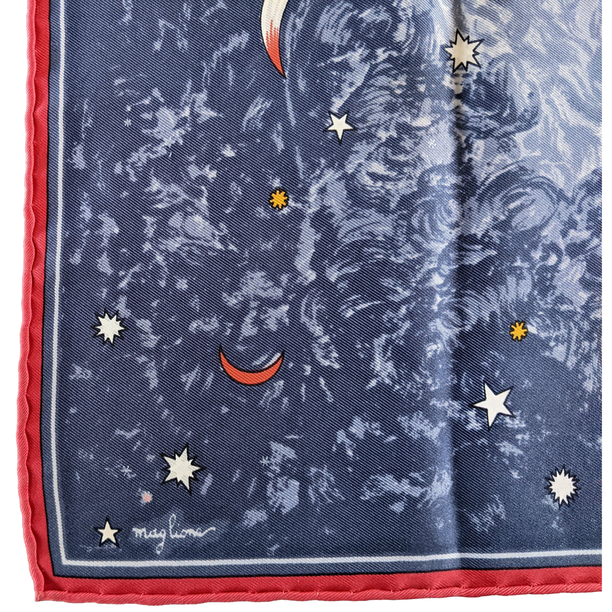 Hermes 1999 Bleu/Rouge Special Issue "Annee des Etoiles" by Maglione Twill 45cm