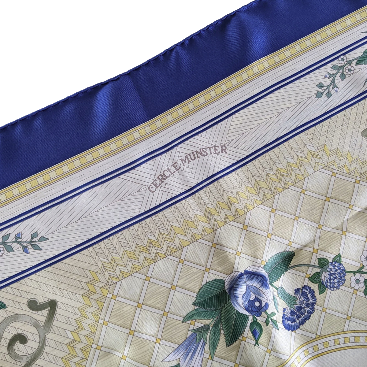 Hermes 1980s Special Issue for the Cercle Munster "Jeu de Paille" by F. de La Perrière Twill 90cm