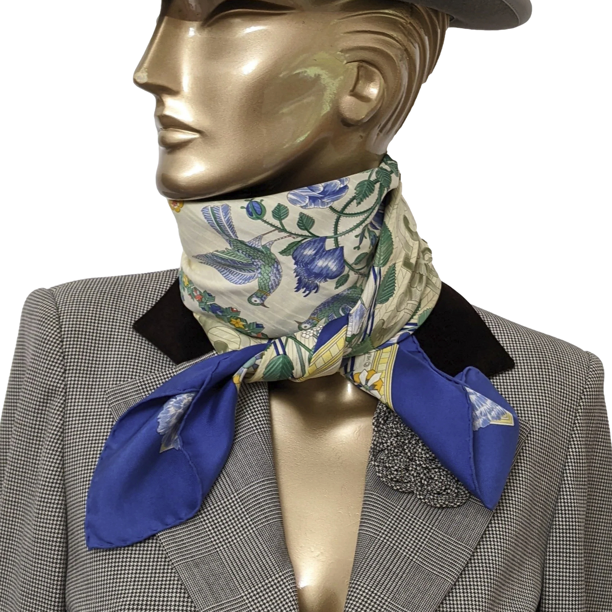 Hermes 1980s Special Issue for the Cercle Munster "Jeu de Paille" by F. de La Perrière Twill 90cm