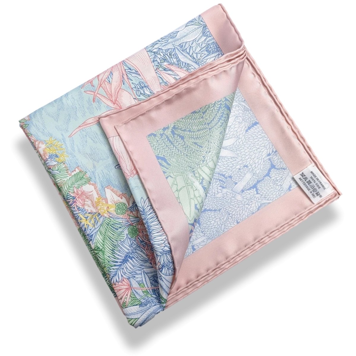 Hermes Special Issue Reopening Store Milan FAUBOURG TROPICAL by Octave Marsal/Theo de Gueltzl Twill scarf RARE, BNIB! - poupishop