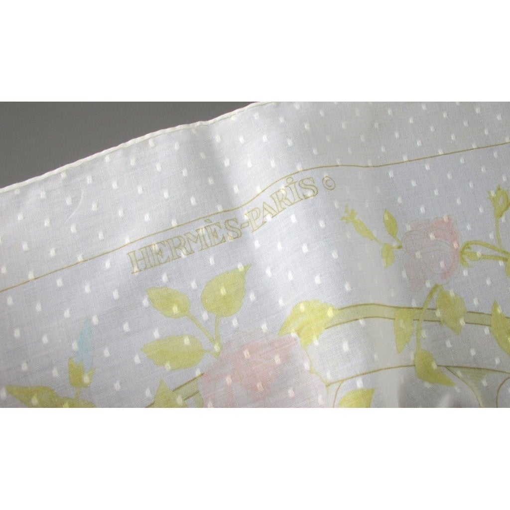 Hermes Special Issue Romantique Plumetis of Cotton Scarf 90cm, Rare! - poupishop