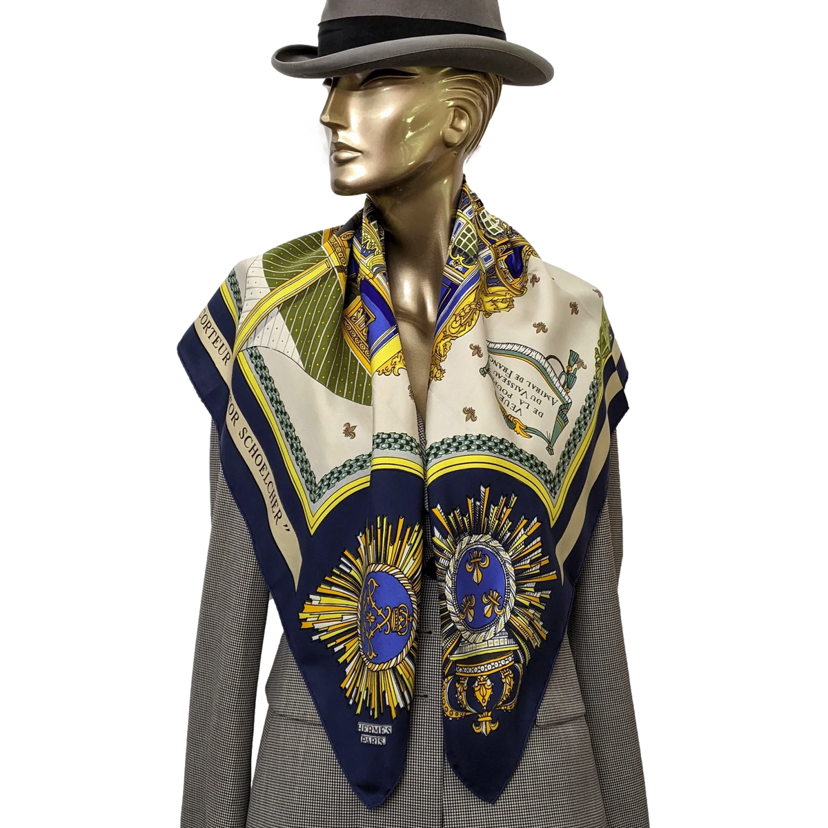 Hermes 1963 Special Issue Victor Schoelcher "Soleil Royal" by Pierre Peron Twill 90cm