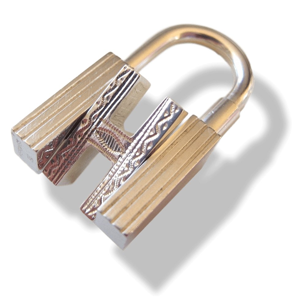 Hermes Sterling Silver 925 Touareg H Padlock Bag Charm Cadenas Key Ring - poupishop