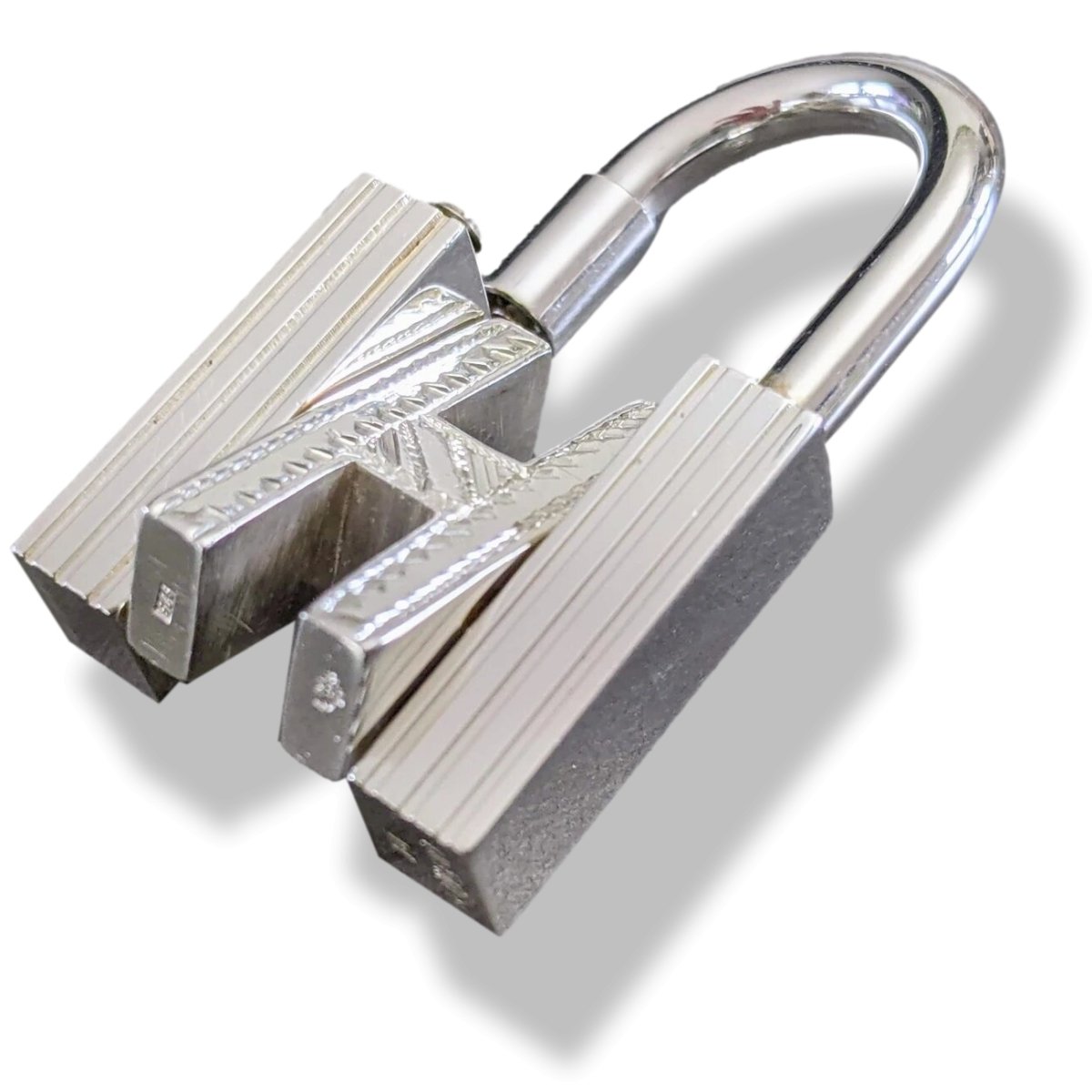 Hermes Sterling Silver 925 Touareg H Padlock Bag Charm Cadenas Key Ring, Mint! - poupishop
