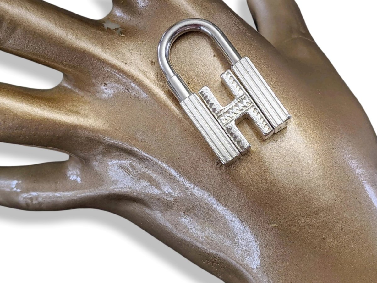 Hermes Sterling Silver 925 Touareg H Padlock Bag Charm Cadenas Key Ring, Pochette! - poupishop