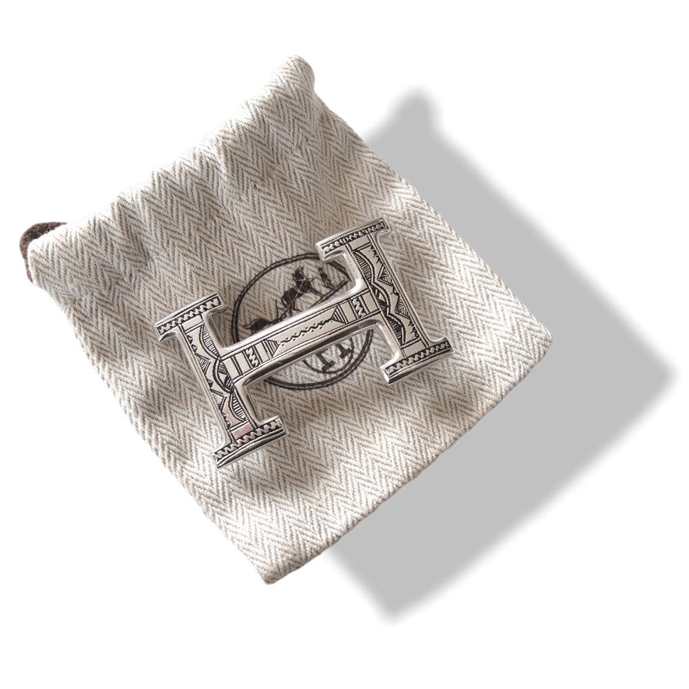 Hermes Sterling Silver AG 925 Touareg Belt Buckle H 32mm - poupishop