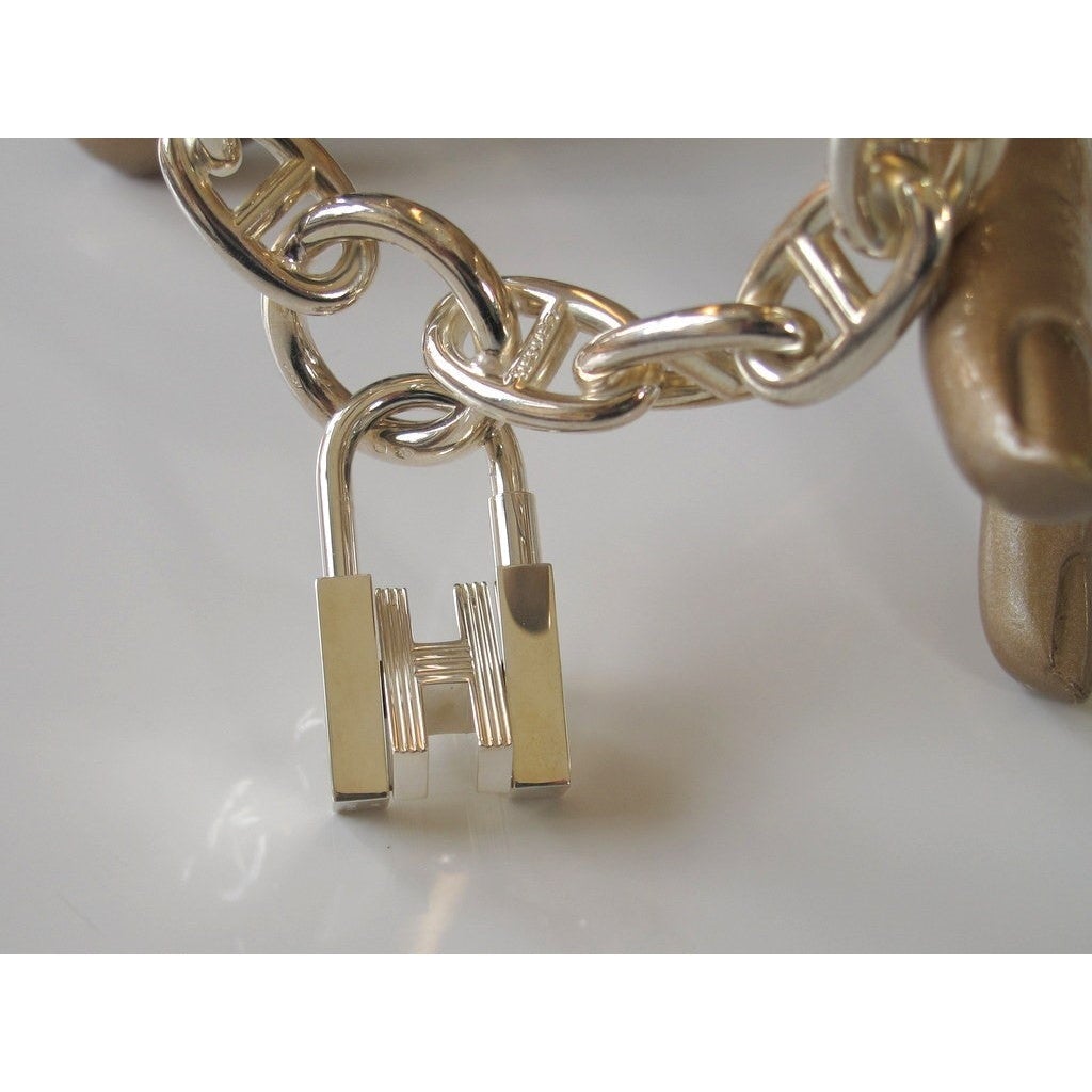 Hermes Sterling Silver Touareg Bag Char, Cadenas, KeyRings H - poupishop