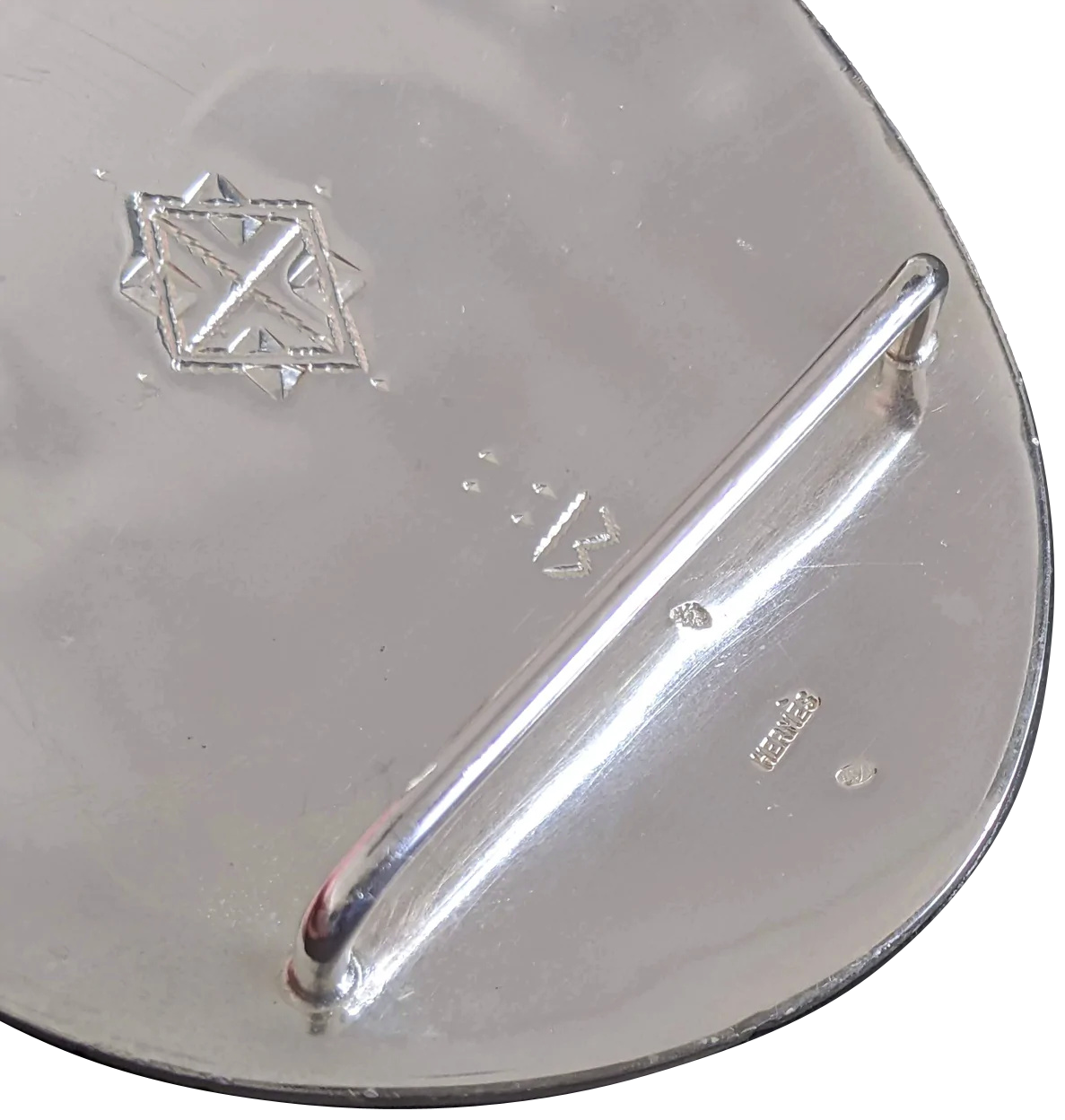 Hermes Huge Shiny Sterling Silver "Touareg" Belt Buckle 42 mm