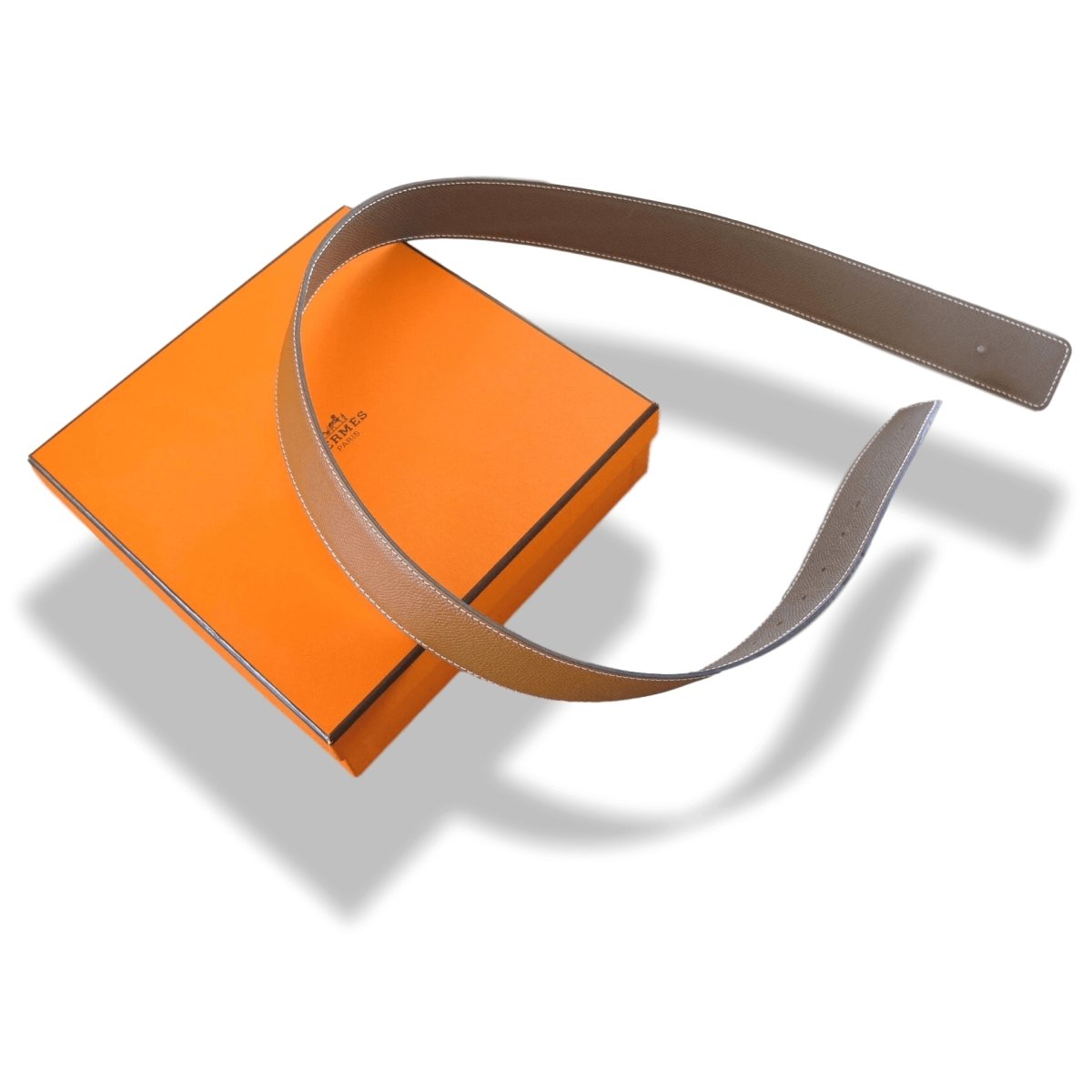 Hermes Taupe/Gold Reversible Veau Epsom/Veau Epsom Leather Strap Belt 42 MM Sz80, Box! - poupishop