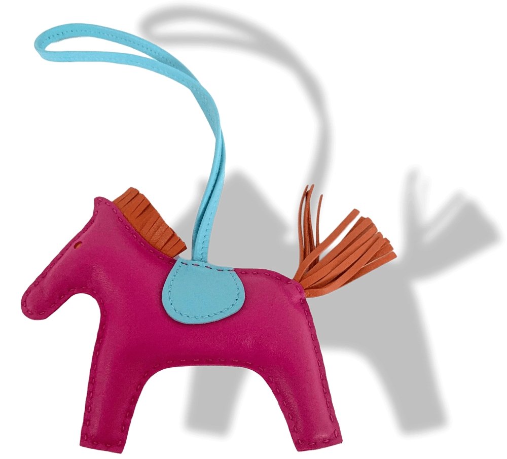 Hermes Tosca Blue Lamb Milo RODEO MM Horse Bag Charm, NIB! - poupishop